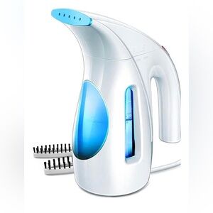 Portable White and Blue Garment Steamer